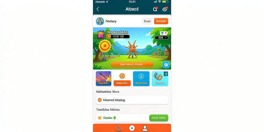 Tampilan awal game dengan karakter petani yang ceria.
